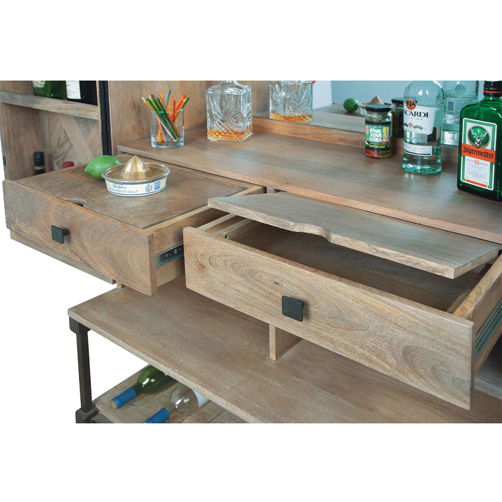 Howard Miller Abel Wine &amp; Bar Cabinet 695336 drawers with lift-up shelves - Home Bars USA