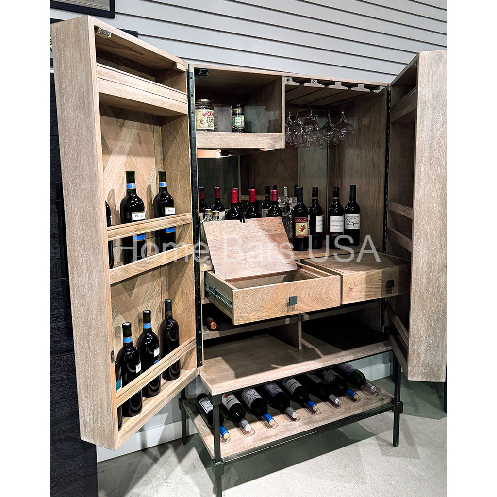 Howard Miller Abel Wine &amp; Bar Cabinet 695336 real photo of the storage space - Home Bars USA