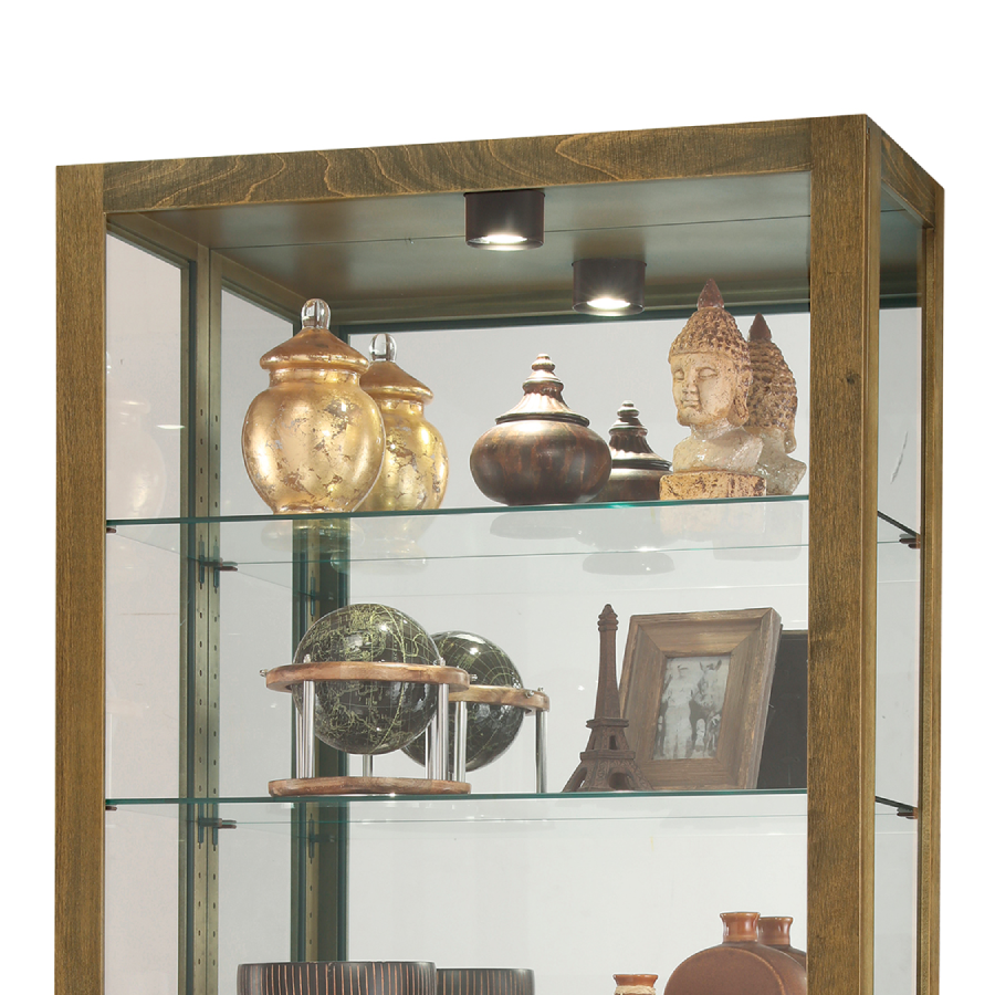 Howard Miller Ansel Curio Cabinet 680690 showing the LED light - Home Bars USA