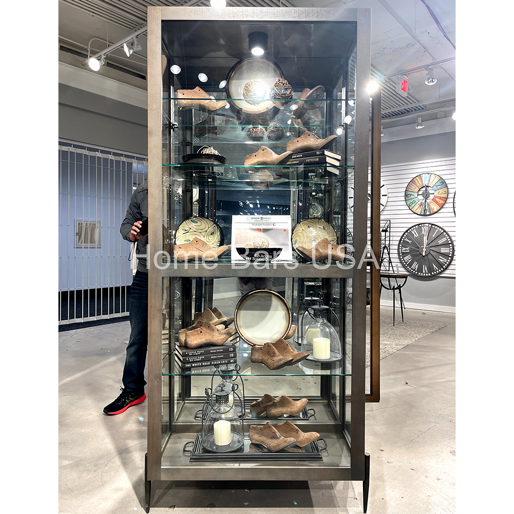 Howard Miller Ansel II Curio Cabinet 680691 real image front view - Home Bars USA