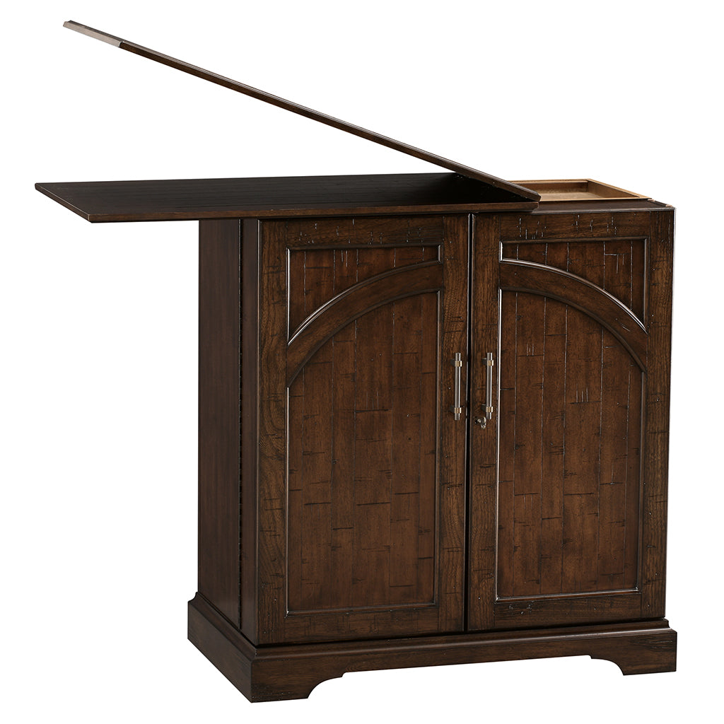 Howard Miller Benmore Valley Wine &amp; Bar Console 695124 folding top working and serving surface - Home Bars USA