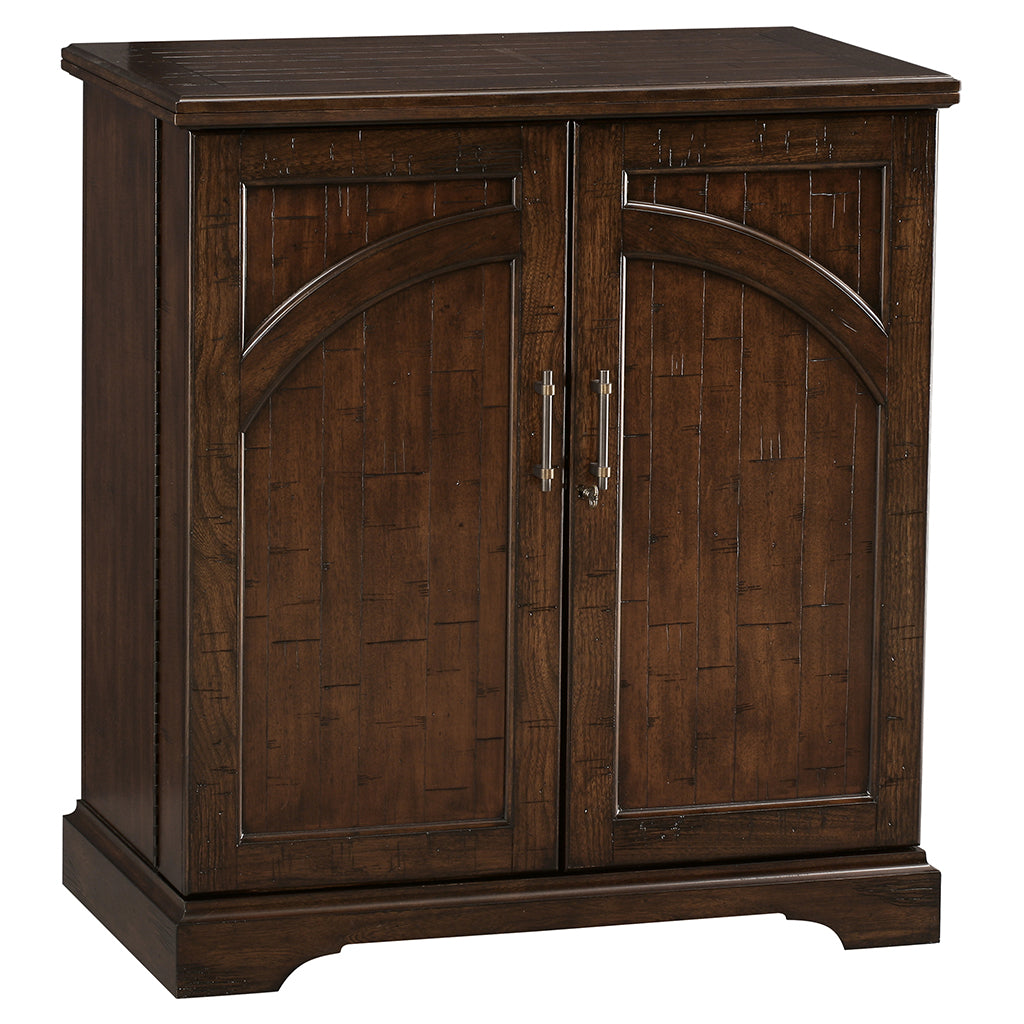 Howard Miller Benmore Valley Wine &amp; Bar Console 695124 front view with closed doors and closed serving space - Home Bars USA