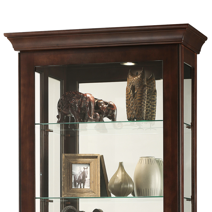 Howard Miller Berends III Curio Cabinet 680579 top part details - Home Bars USA