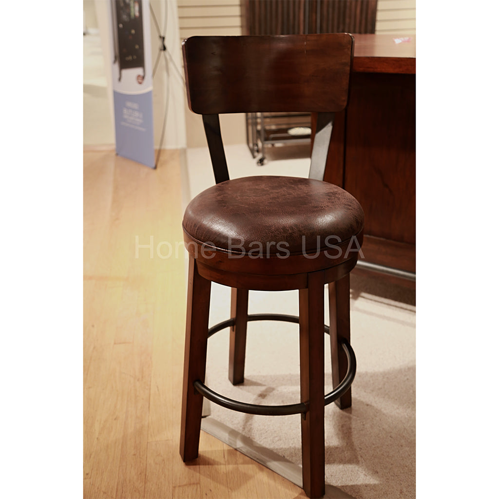Howard Miller Bev Trolley Bar Stool 697040 - real photo of bar stool front showing details - Home Bars USA