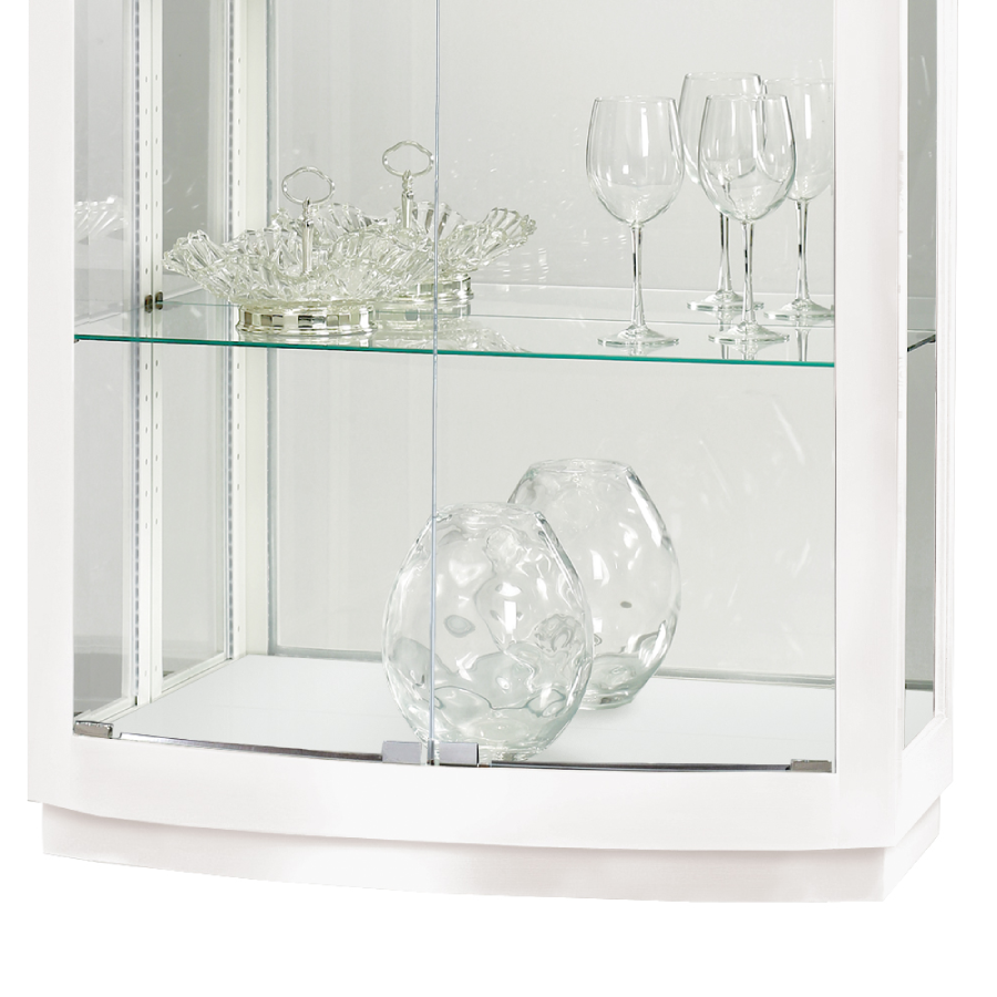 Howard Miller Bradington III Curio Cabinet 680677 in white - bottom part details - Home Bars USA