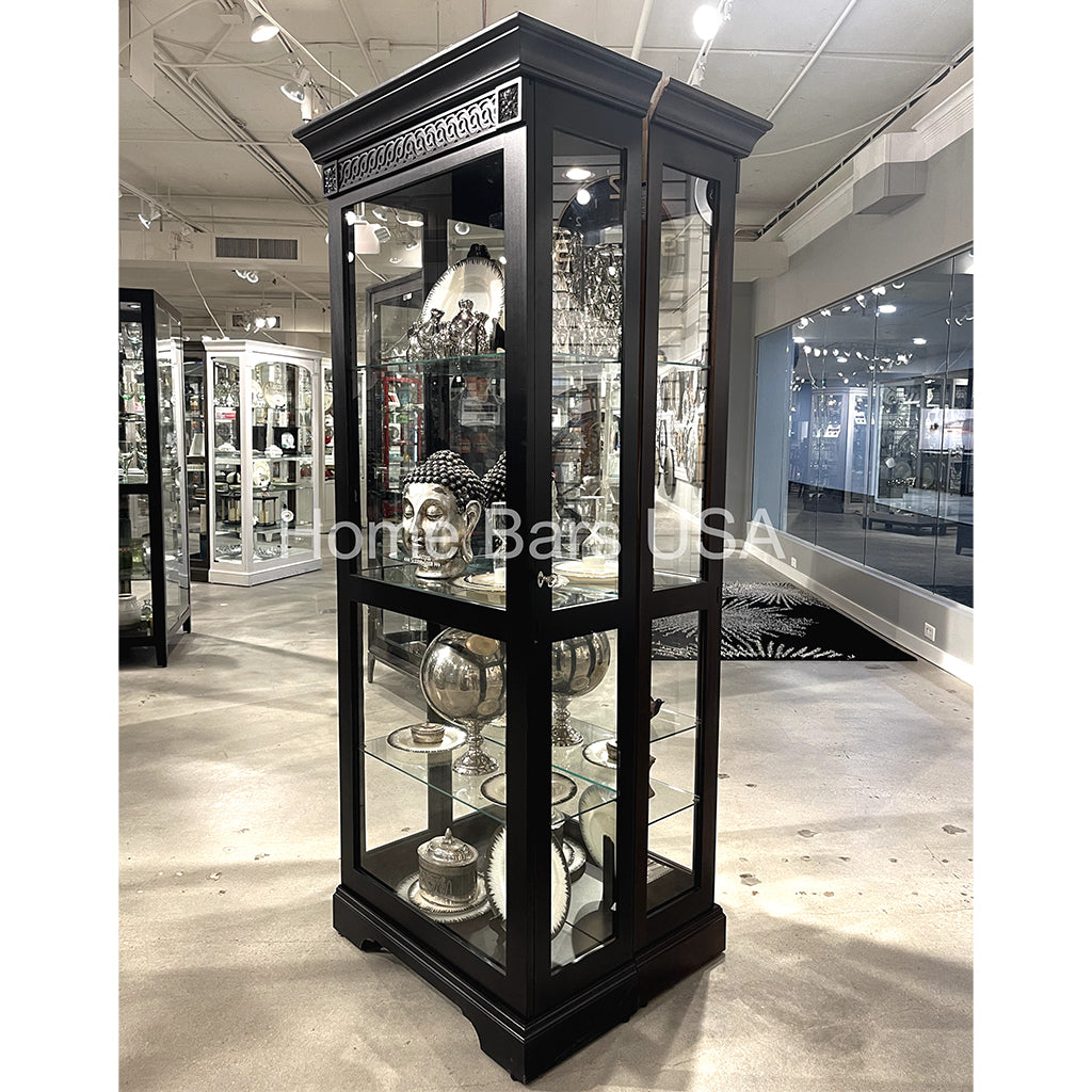 Howard Miller Brigid II Curio Cabinet 680736 real image side view and glass panels - Home Bars USA