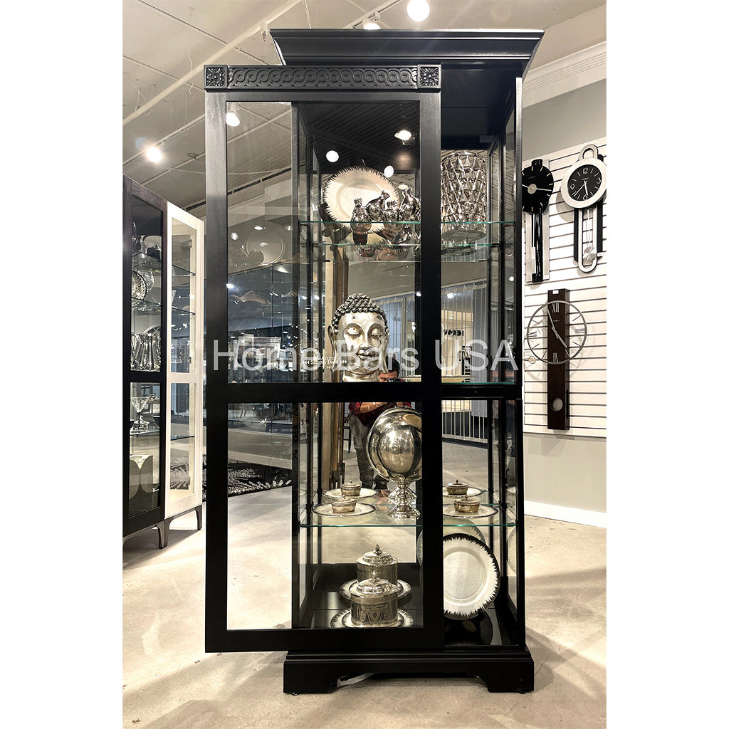 Howard Miller Brigid II Curio Cabinet 680736 real photo of the front with an open sliding door - Home Bars USA