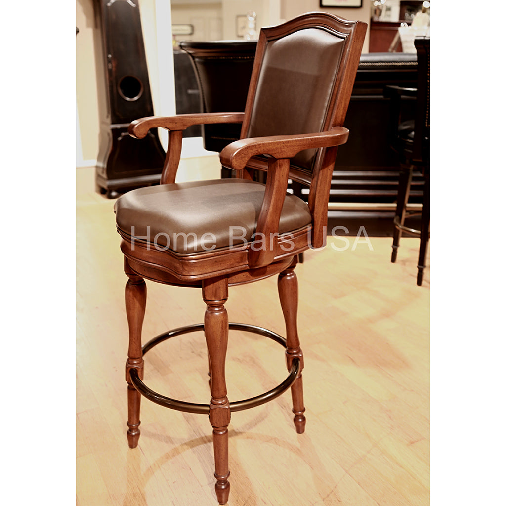 Howard Miller Cheers Bar Stool 697027 real photo of bar stool side view in interior - Home Bars USA