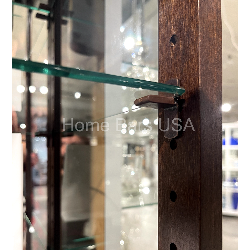 Howard Miller Chesterbrook Curio Cabinet 680658 real photo of the adjustable shelves - Home Bars USA