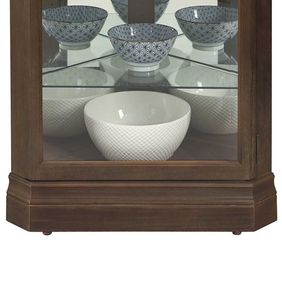 Howard Miller Delia Corner Curio Cabinet 680641 base details - Home Bars USA