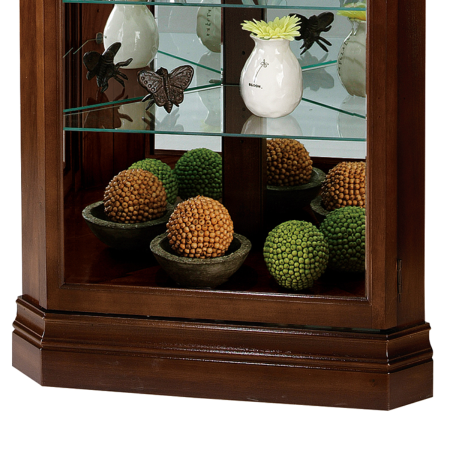 Howard Miller Drake Corner Curio Cabinet 680483 base details - Home Bars USA