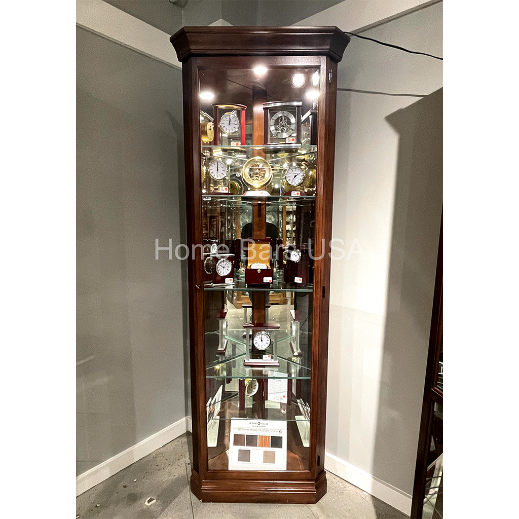 Howard Miller Drake Corner Curio Cabinet 680483 real photo front - Home Bars USA
