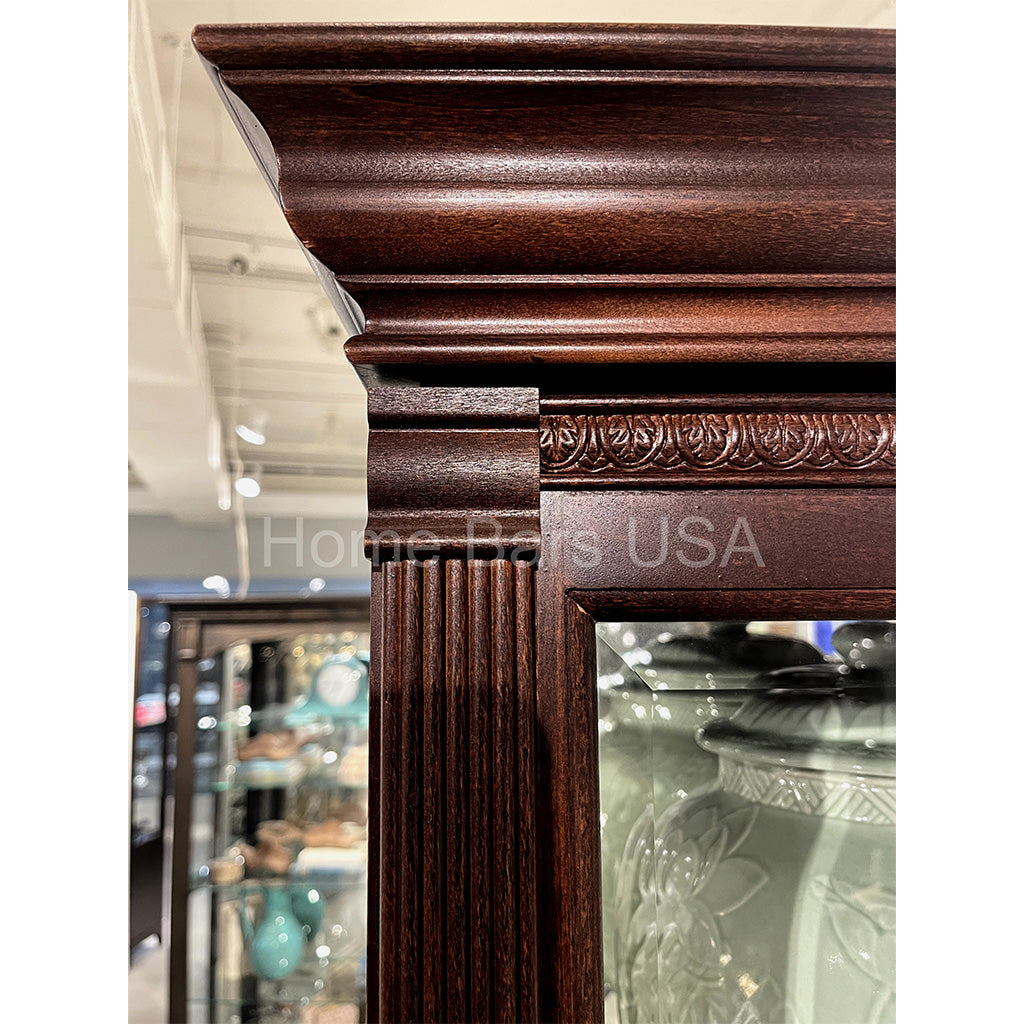 Howard Miller Dublin Curio Cabinet 680337 real photo of the carving details - Home Bars USA