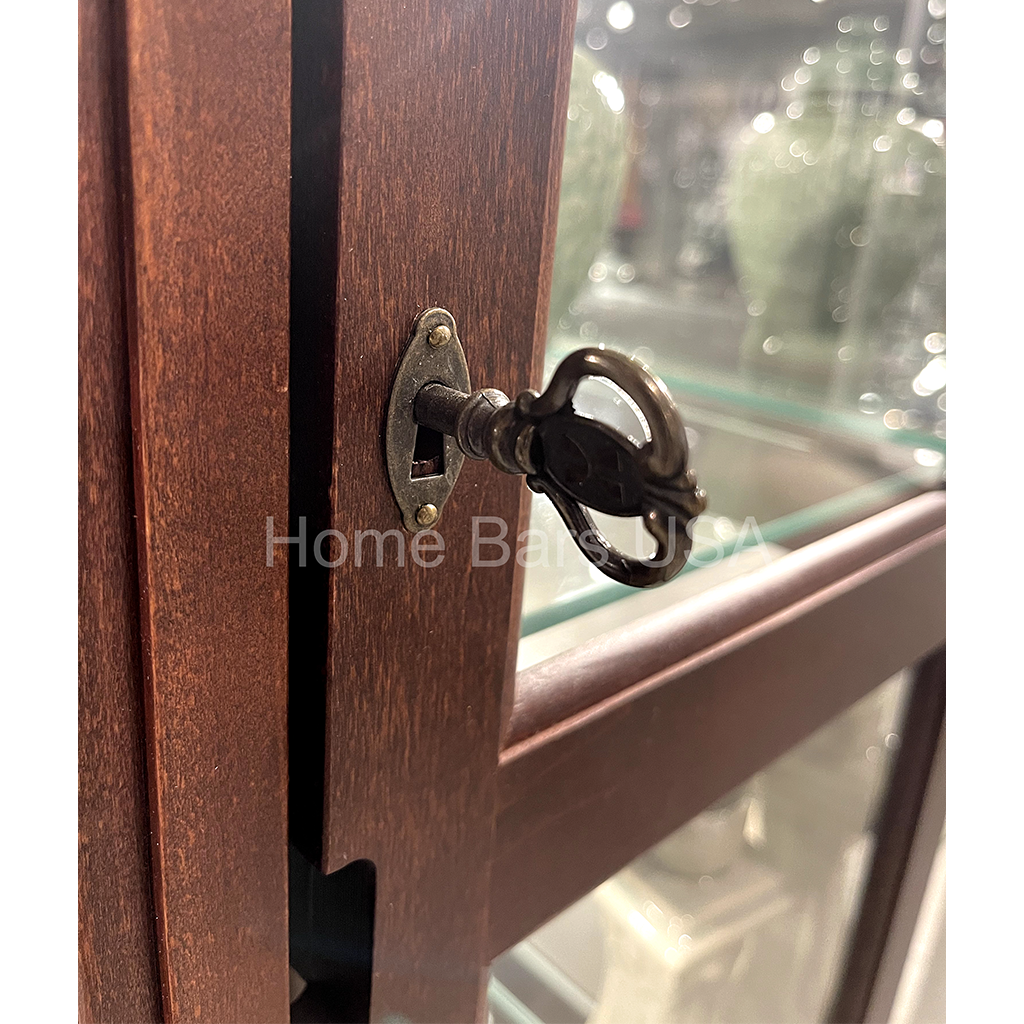 Howard Miller Dublin Curio Cabinet 680337 real photo of the key from the locking door - Home Bars USA