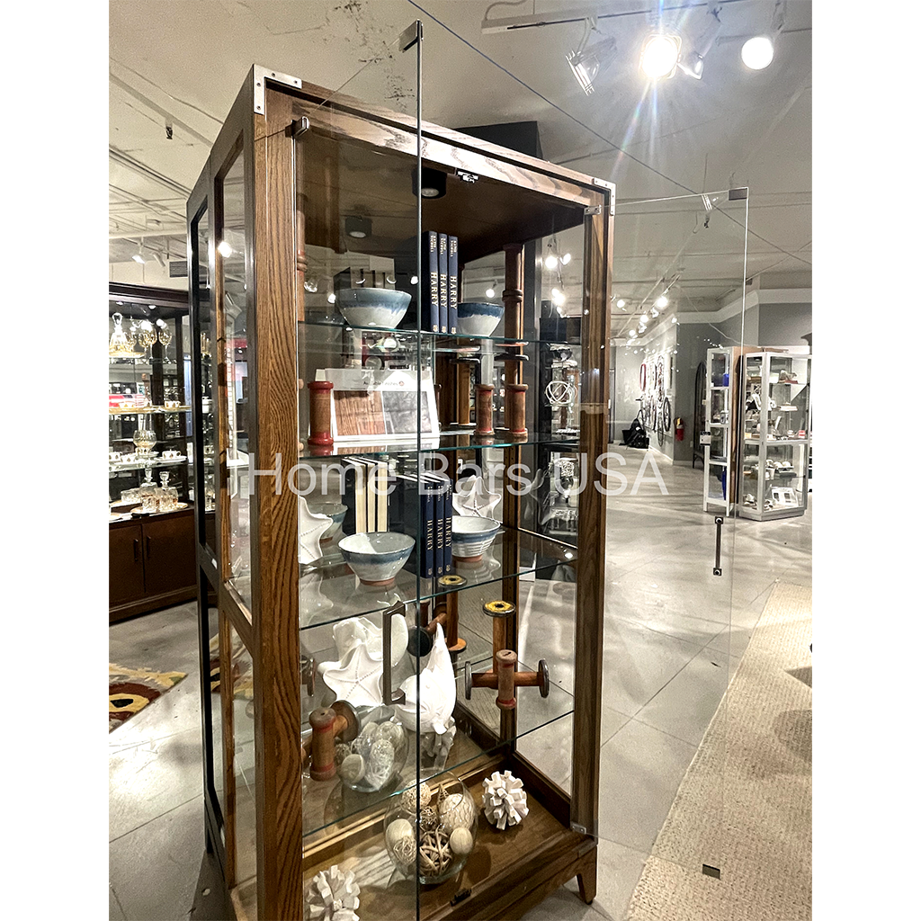 Howard Miller Elisa Curio Cabinet 680740 real photo with open doors - Home Bars USA