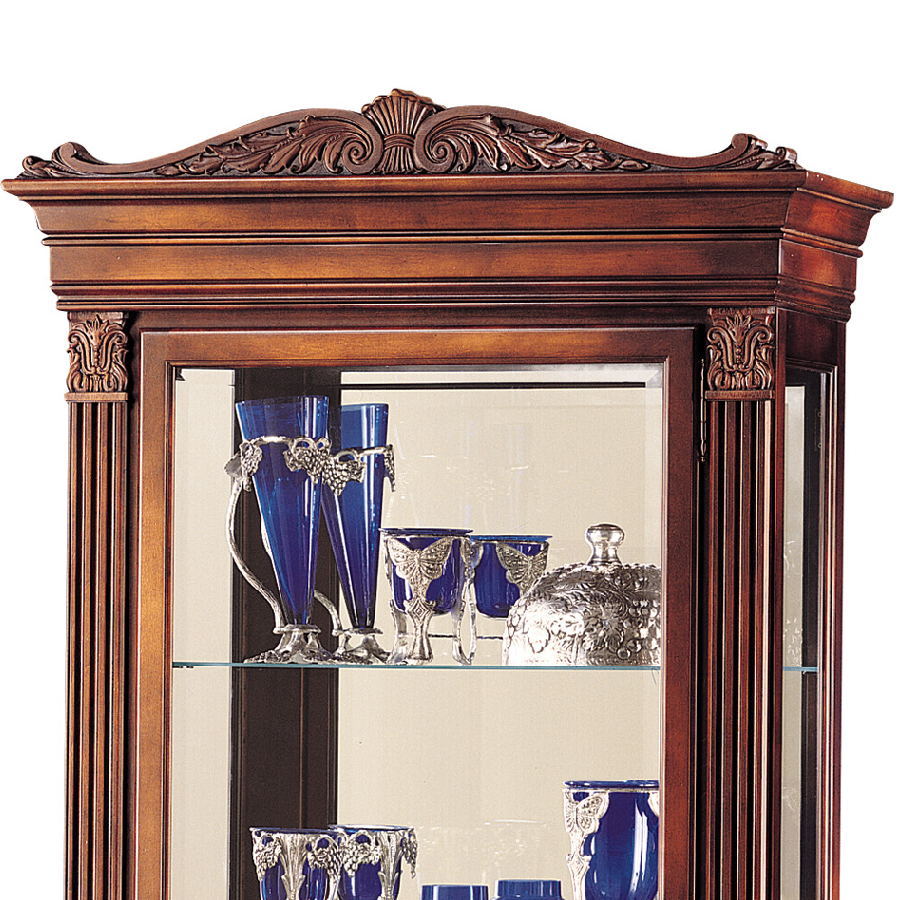 Howard Miller Embassy Curio Cabinet 680243 top part details - Home Bars USA