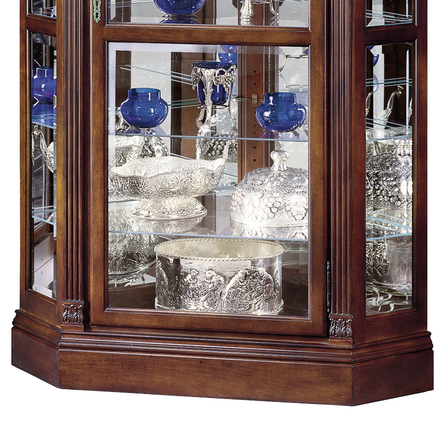 Howard Miller Embassy II Curio Cabinet 680290 base details - Home Bars USA