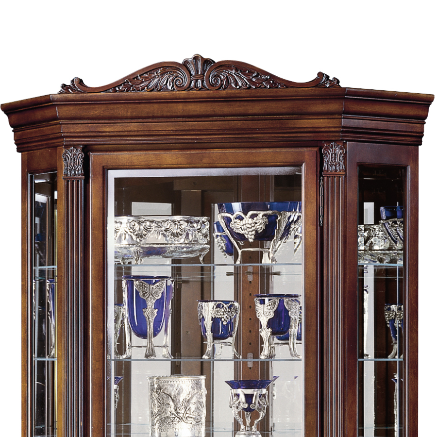 Howard Miller Embassy II Curio Cabinet 680290 top part details - Home Bars USA