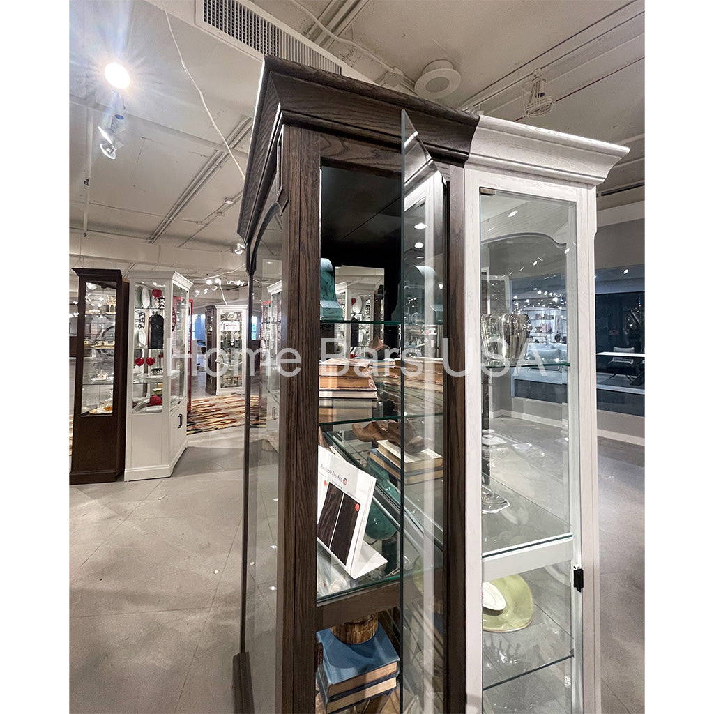 Howard Miller Flora III Curio Cabinet 680727 real photo of the side with an open glass door - Home Bars USA