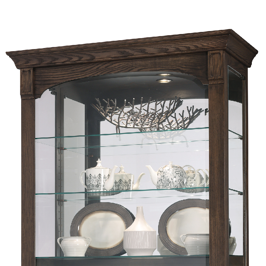 Howard Miller Flora III Curio Cabinet 680727 top part details - Home Bars USA