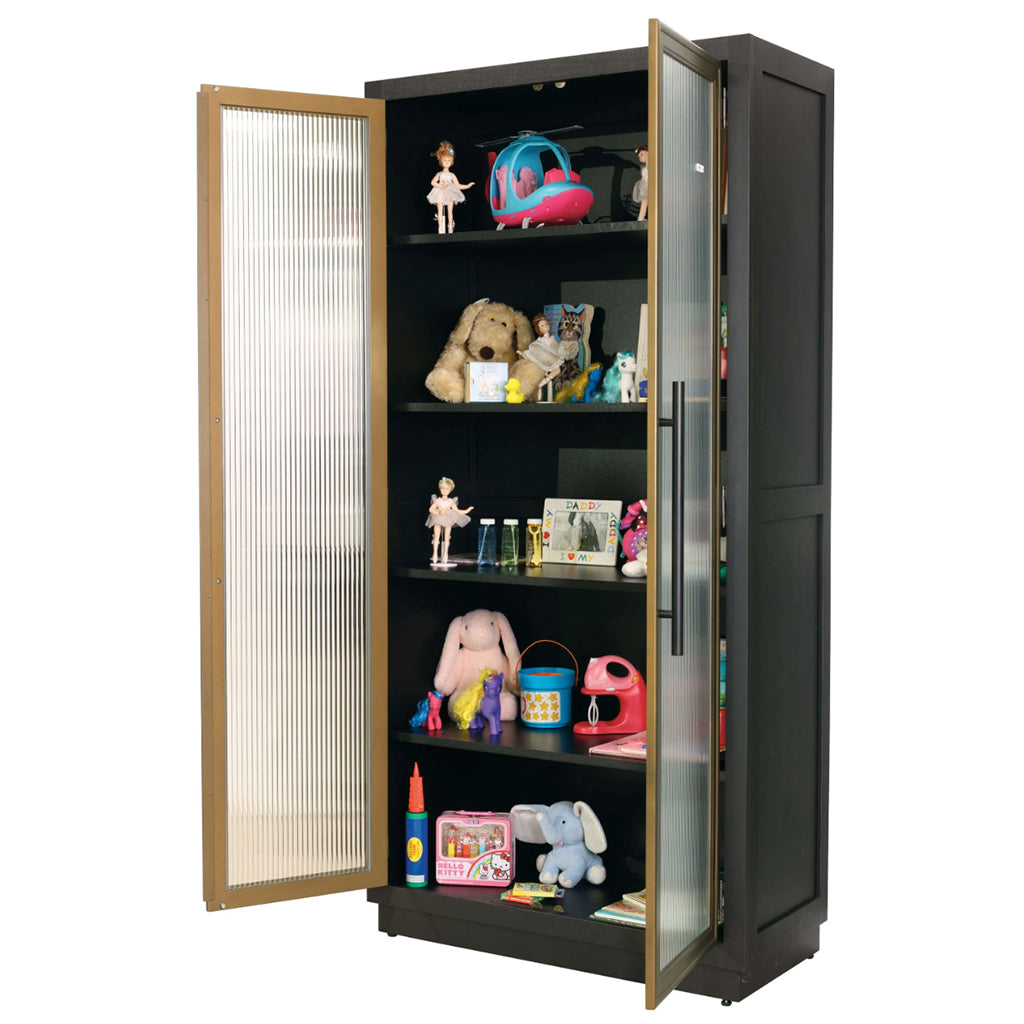 Howard Miller Inara Storage Cabinet 680810 open doors showing the details inside - Home Bars USA