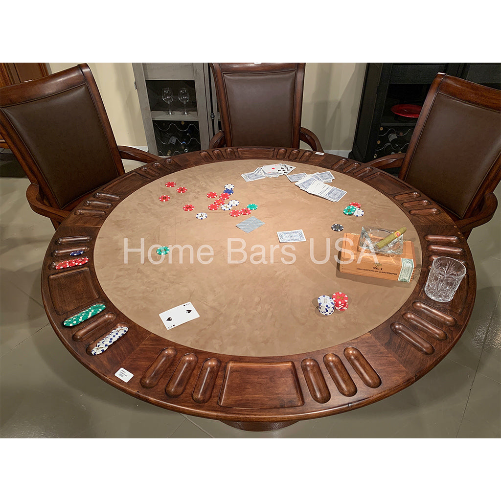 Howard Miller Ithaca Club Chair 697012 real photo with Ithaca Game Table in interior - Home Bars USA