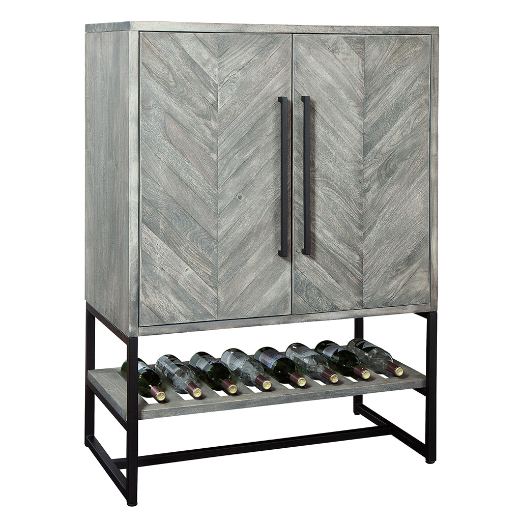 Howard Miller Jamaica Inn Wine &amp; Bar Cabinet 695226 side view with closed doors - Home Bars USA