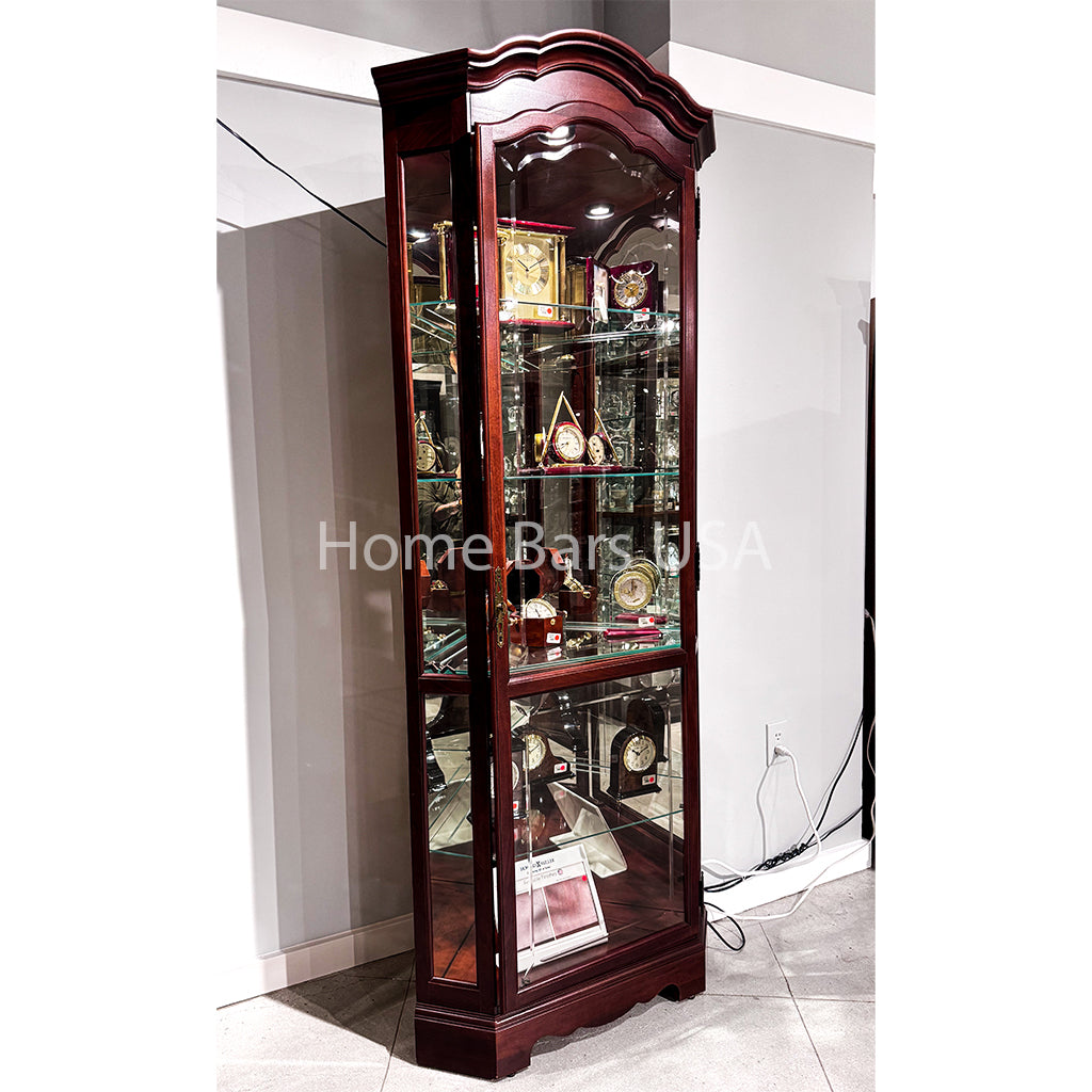 Howard Miller Jamestown Corner Curio Cabinet 680249 real photo of the side - Home Bars USA