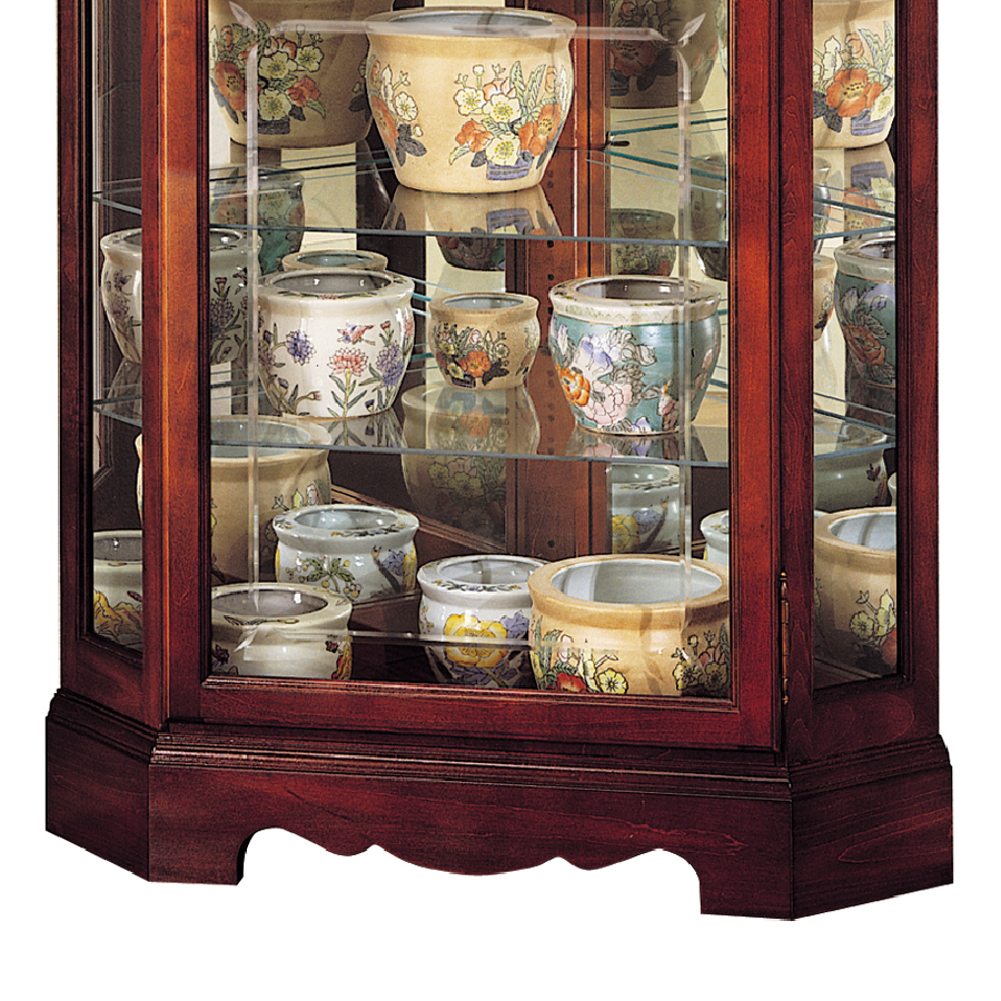 Howard Miller Jamestown Curio Cabinet 680249 base details - Home Bars USA