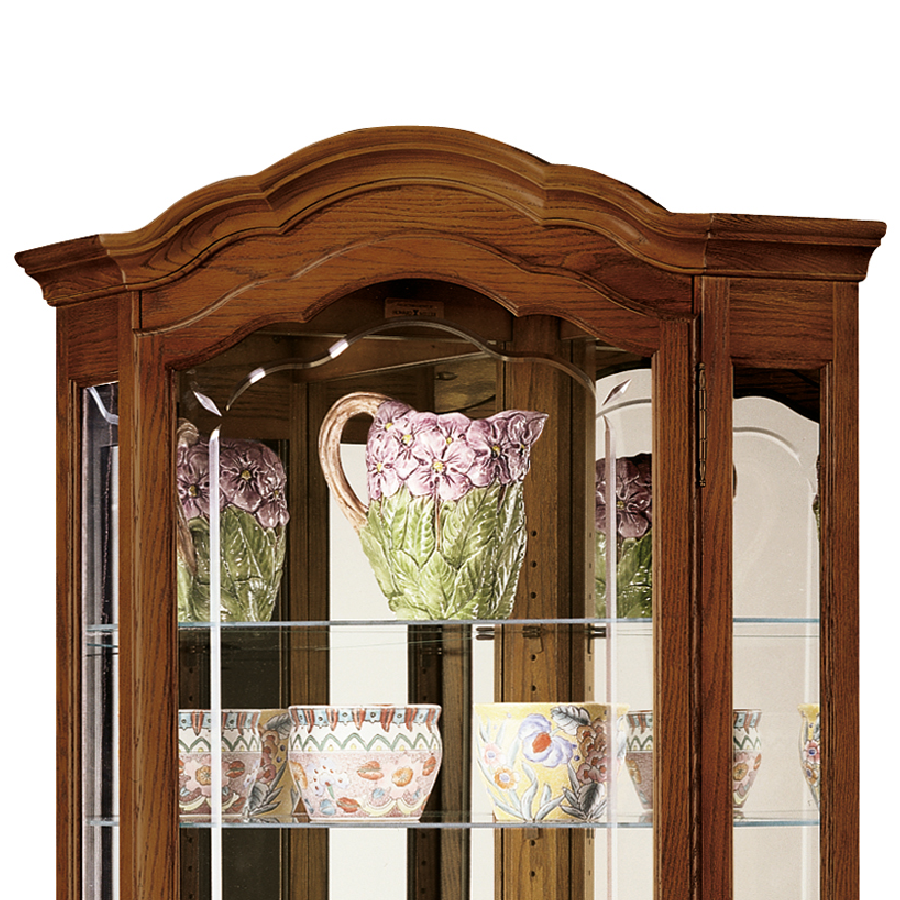 Howard Miller Jamestown II Curio Cabinet 680250 top details - Home Bars USA