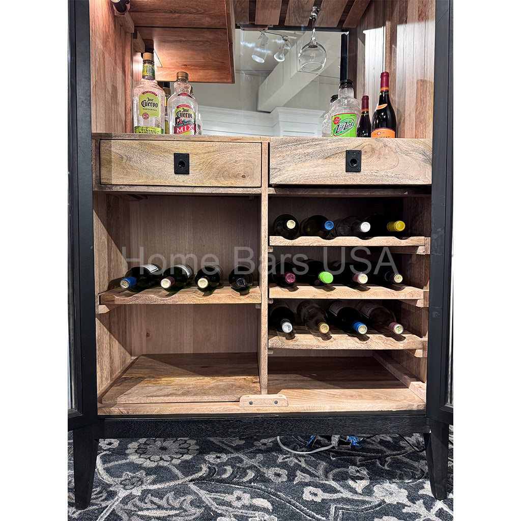 Howard Miller Jullian Wine &amp; Bar Cabinet 695372 real photo drawers and wine racks - Home Bars USA