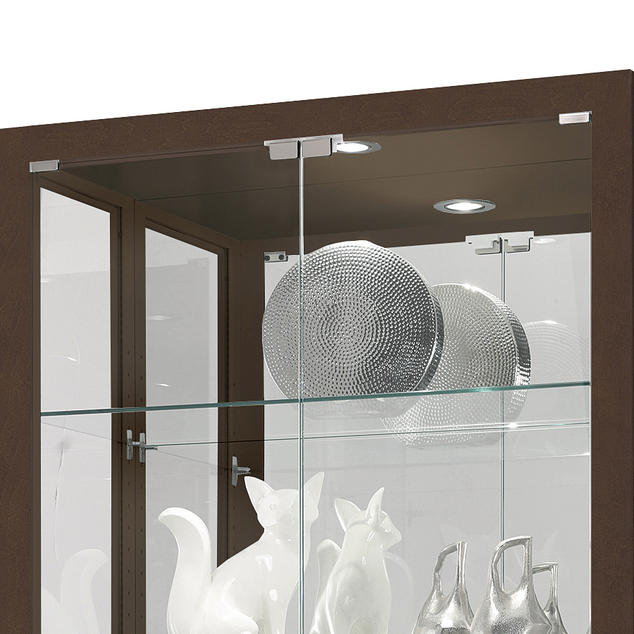 Howard Miller Larson Curio Cabinet 680750 LED light and - Pad-Lock cushioned metal shelf clips - Home Bars USA
