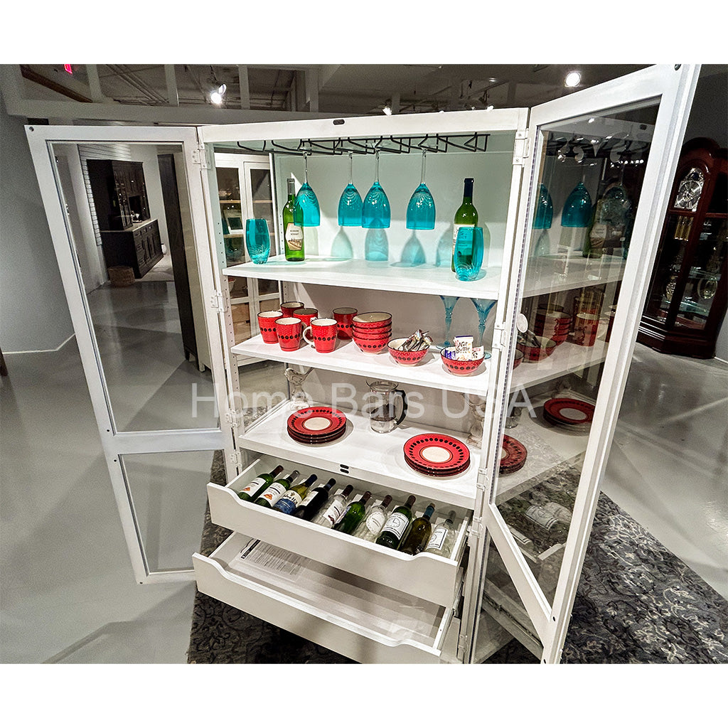 Howard Miller Laurie II Storage Cabinet 680776 real photo of the front with open doors - Home Bars USA