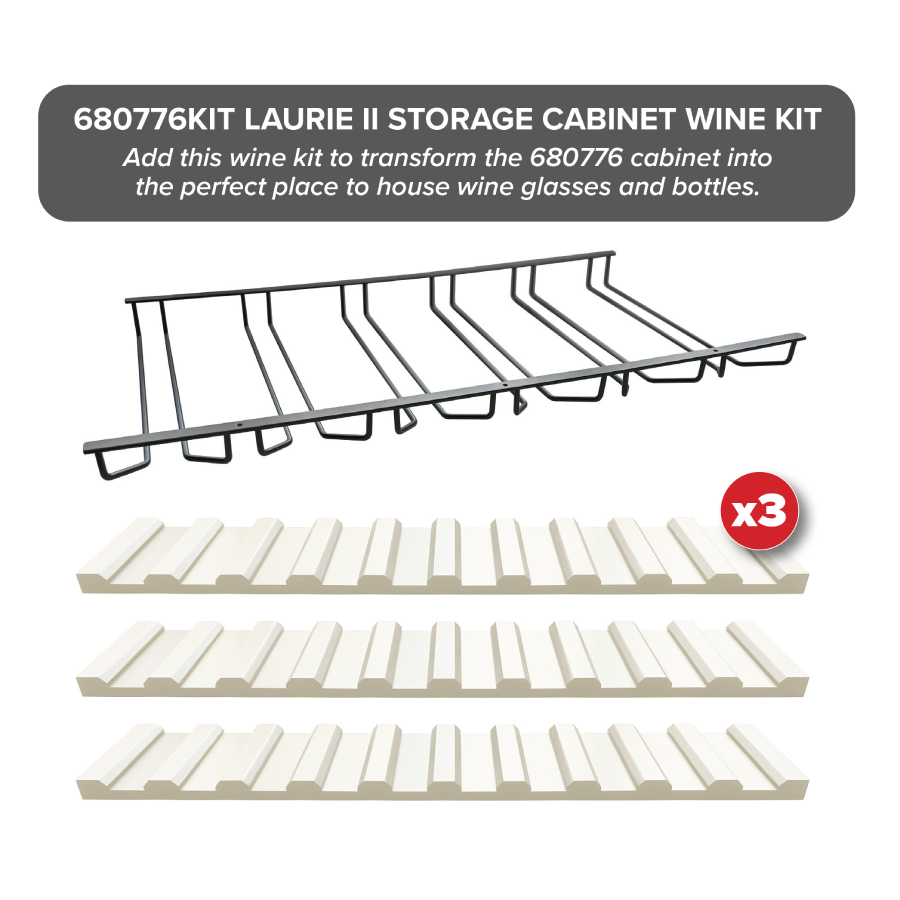 Howard Miller Laurie Storage Cabinet Wine Kit 680776KIT - Home Bars USA