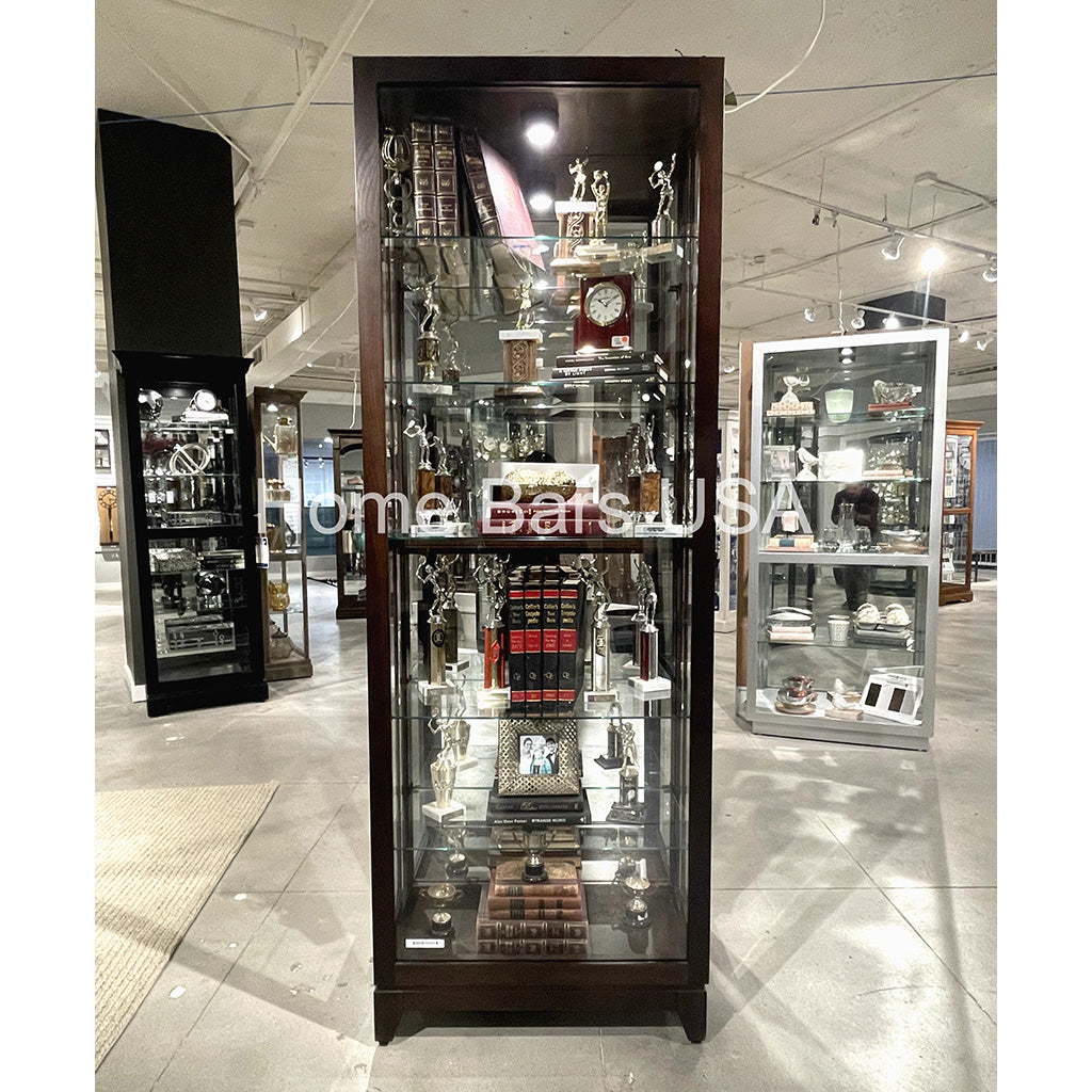 Howard Miller Luke Curio Cabinet 680588 real image front view - Home Bars USA