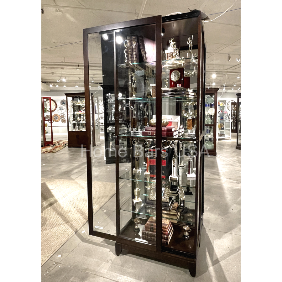 Howard Miller Luke Curio Cabinet 680588 real photo of the front with an open doors - Home Bars USA