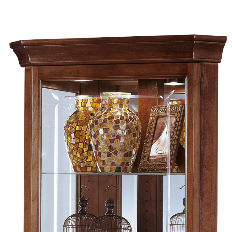 Howard Miller Lynwood Corner Curio Cabinet 680345 top details - Home Bars USA