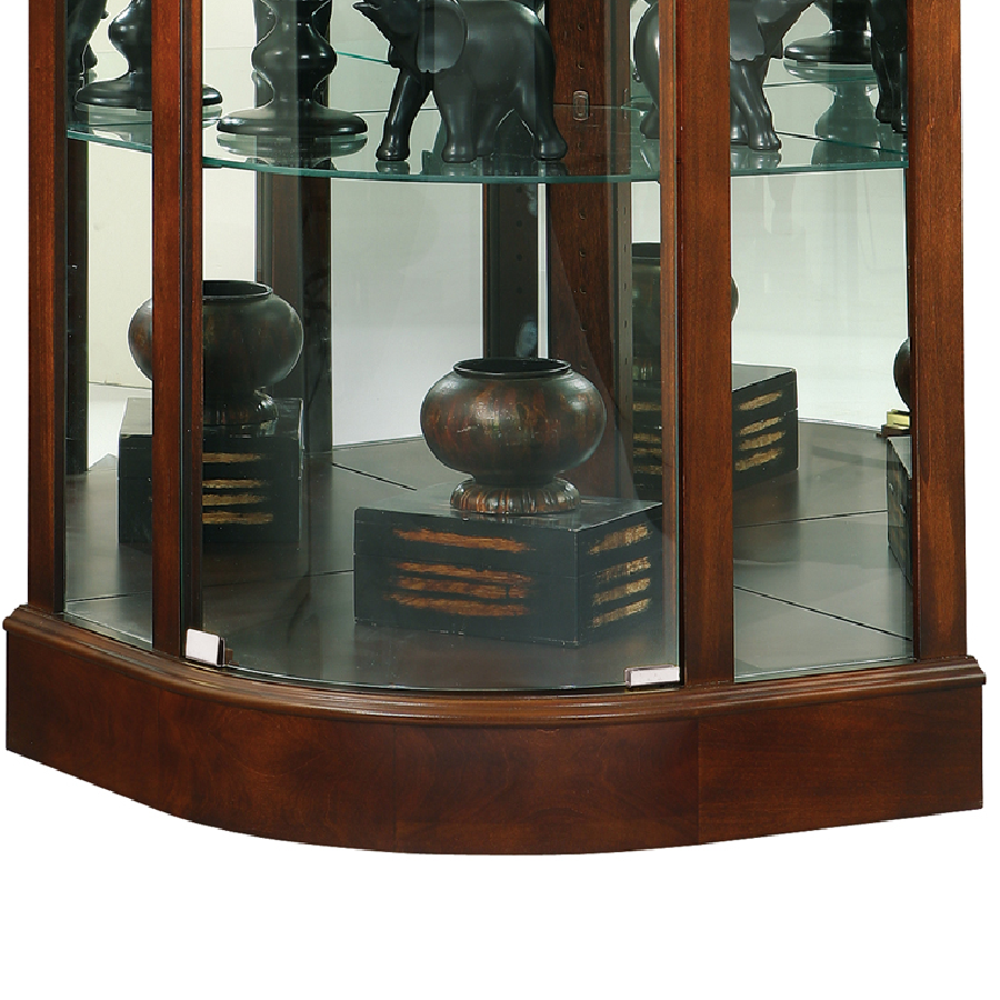 Howard Miller Marlowe Corner Curio Cabinet 680529 base details - Home Bars USA