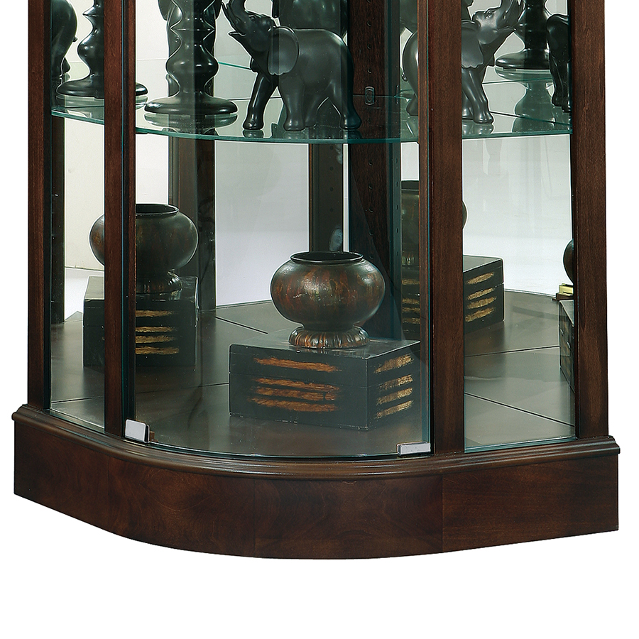 Howard Miller Marlowe III Corner Curio Cabinet 680664 base details - Home Bars USA
