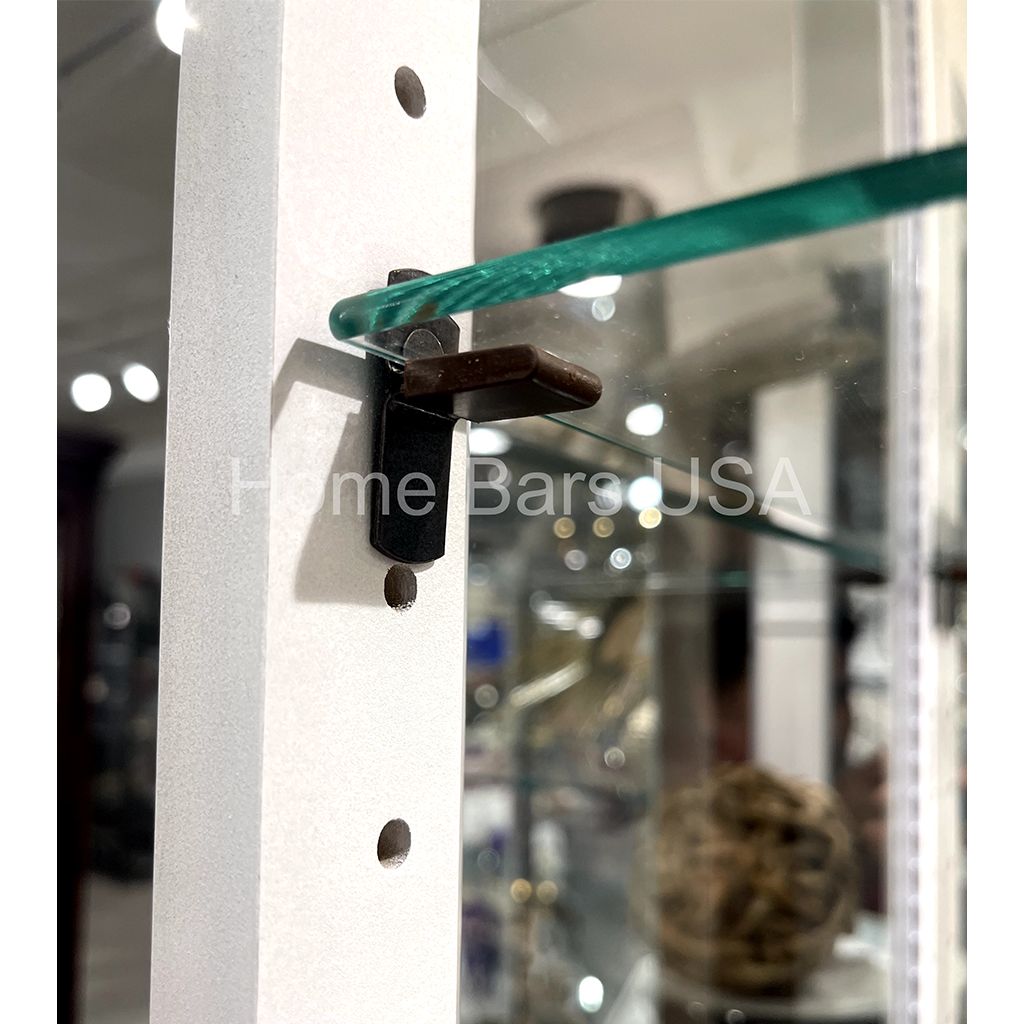 Howard Miller Martindale V Curio Cabinet 680636 real photo of the adjustable shelves - Home Bars USA