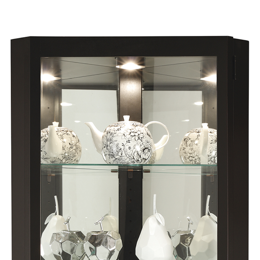Howard Miller Melissa IV Corner Curio Cabinet 680631 top details - Home Bars USA