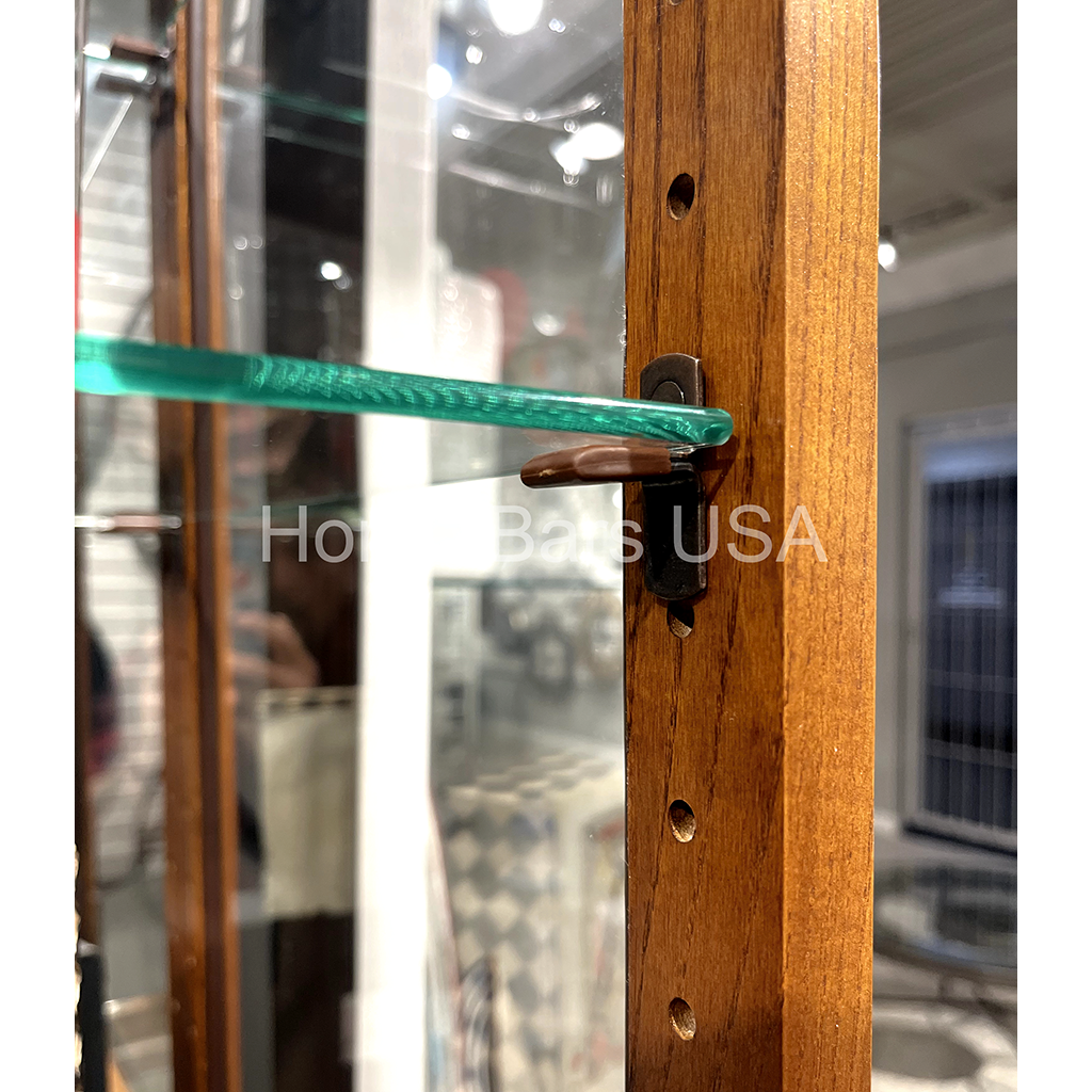 Howard Miller Moorland Curio Cabinet 680471 real photo of the adjustable shelves - Home Bars USA