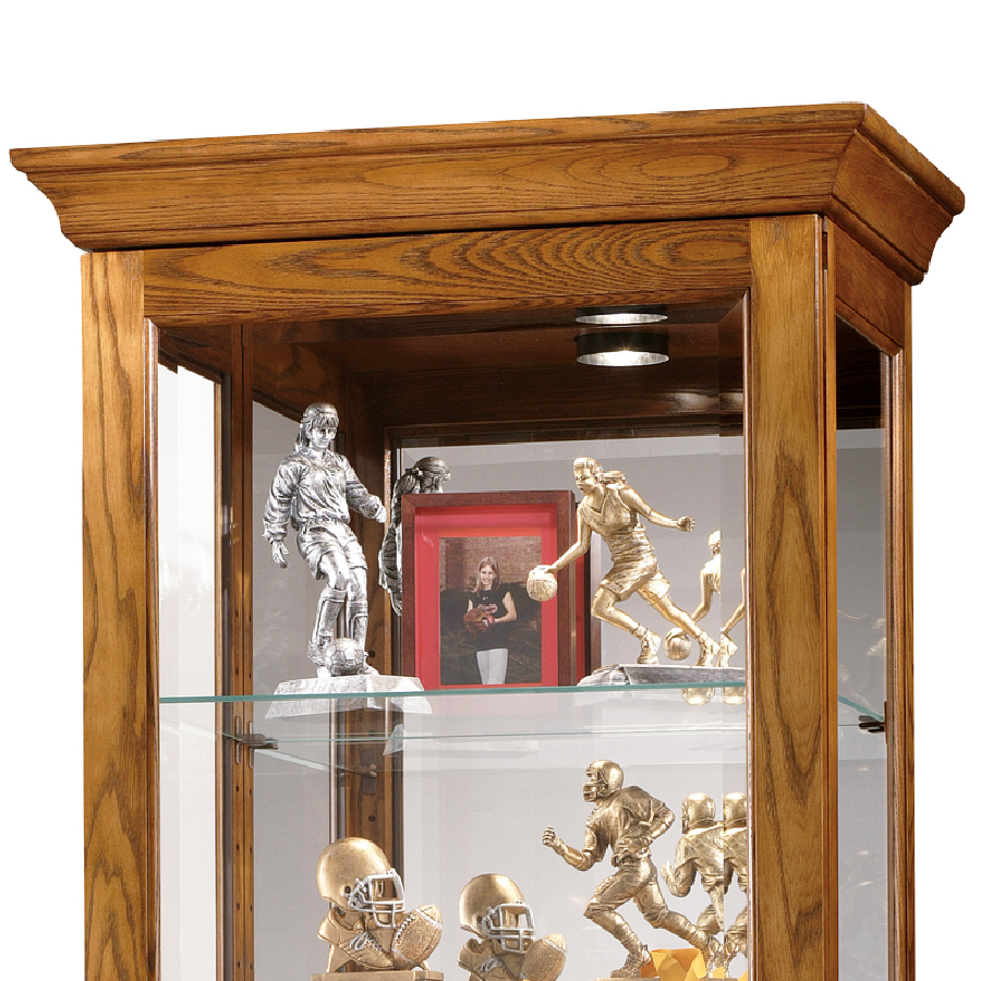 Howard Miller Moorland Curio Cabinet 680471 top details - Home Bars USA