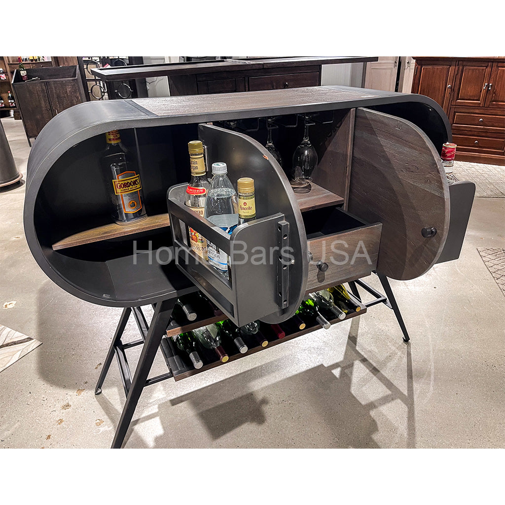 Howard Miller Octavia Wine &amp; Bar Cabinet 695300 real photo of the storage space - Home Bars USA