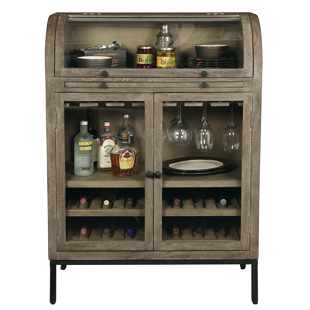 Howard Miller Paloma Wine &amp; Bar Cabinet 695244 front view with closed doors - Home Bars USA