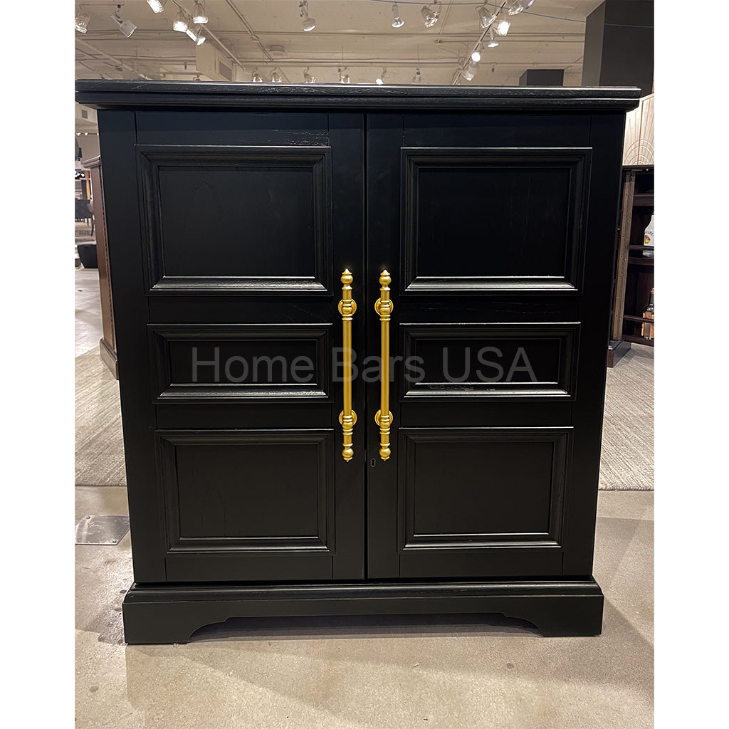 Howard Miller Passport IV Wine & Bar Console 695344 with open doors showing the storage inside - Home Bars USA