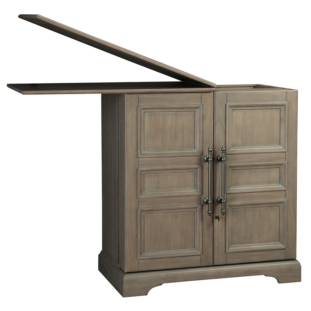 Howard Miller Passport Wine &amp; Bar Console 695276 - closed doors with closed table - Home Bars USA