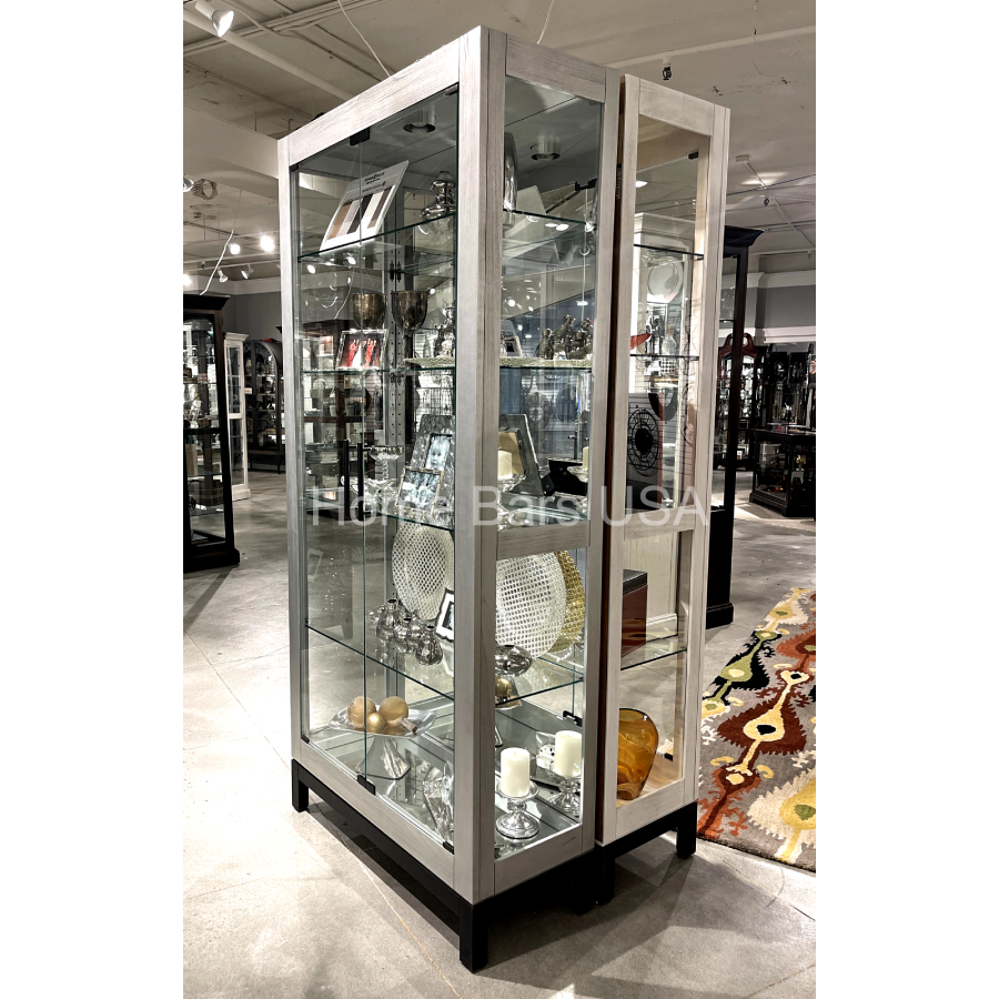 Howard Miller Quinn II Curio Cabinet 680599 real photo angle - Home Bars USA