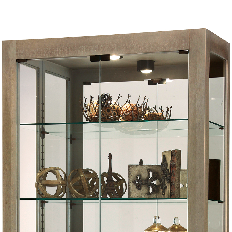 Howard Miller Quinn V Curio Cabinet 680682 top details - Home Bars USA