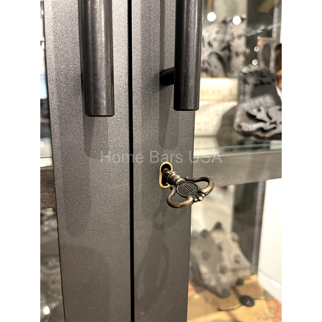 Howard Miller Ramona Curio Cabinet 680700 real photo of the locking door - Home Bars USA